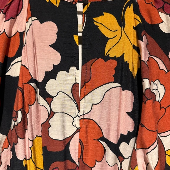 MAEVE Anthropologie Deep V Ruched MIDI Dress (Size 14) - Picture 9 of 9